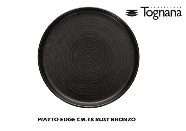 Piatto Edge Cm.18 Rust Bronzo Tognana Porcellane