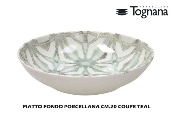 Piatto Fondo Porcellana Cm.20 Coupe Teal Tognana Porcellane