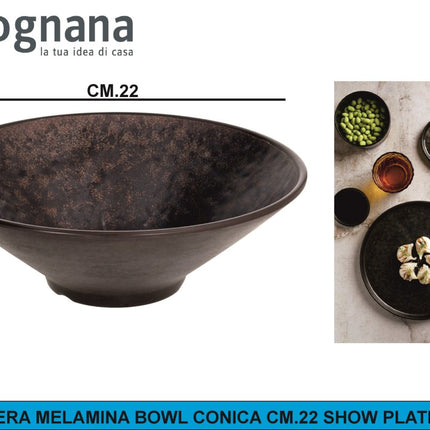 Tognana Insalatiera Melamina Bowl Conica Show Plate Corten - cm.22 e cm.25 22 cm Tognana Porcellane