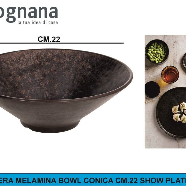 Tognana Insalatiera Melamina Bowl Conica Show Plate Corten - cm.22 e cm.25 22 cm Tognana Porcellane