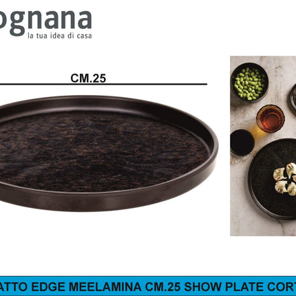 Piatto Edge Melamina Show Plate Corten - 25cm e 27cm 25 cm Tognana Porcellane