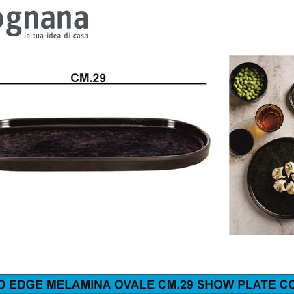 PIATTO EDGE MELAMINA OVALE CM.29 SHOW PLATE CORTEN Tognana Porcellane