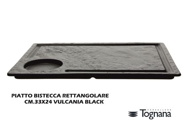 Piatto Bistecca Rettangolare Cm.33X24 Vulcania Bla Tognana Porcellane