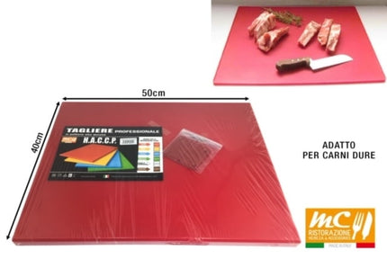 Horeca Tagliere In Pe Prof. Cm.50X40X2H Rosso MC Ristorazione
