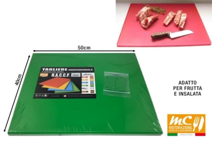 Horeca Tagliere In Pe Prof. Cm.50X40X2H Verde MC Ristorazione