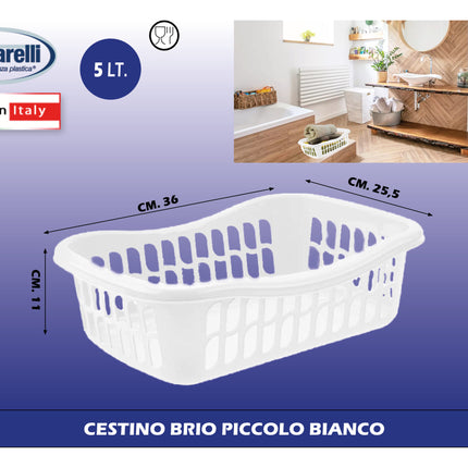 Cestino Brio Grande Bianco Tontarelli