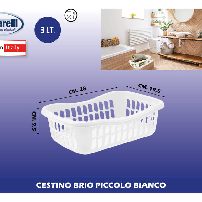 Cestino Brio Medio Bianco Tontarelli