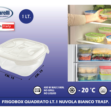 Tontarelli Frigobox Quadrato In Vari Capacità E Design Nuvola Trasparente E Colorato