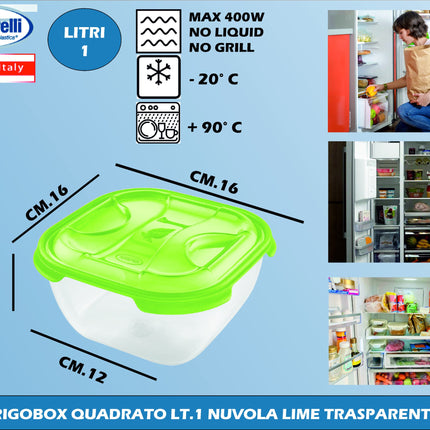 Tontarelli Frigobox Quadrato In Vari Capacità E Design Nuvola Trasparente E Colorato