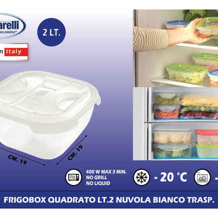 Tontarelli Frigobox Quadrato In Vari Capacità E Design Nuvola Trasparente E Colorato