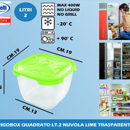 Tontarelli Frigobox Quadrato In Vari Capacità E Design Nuvola Trasparente E Colorato