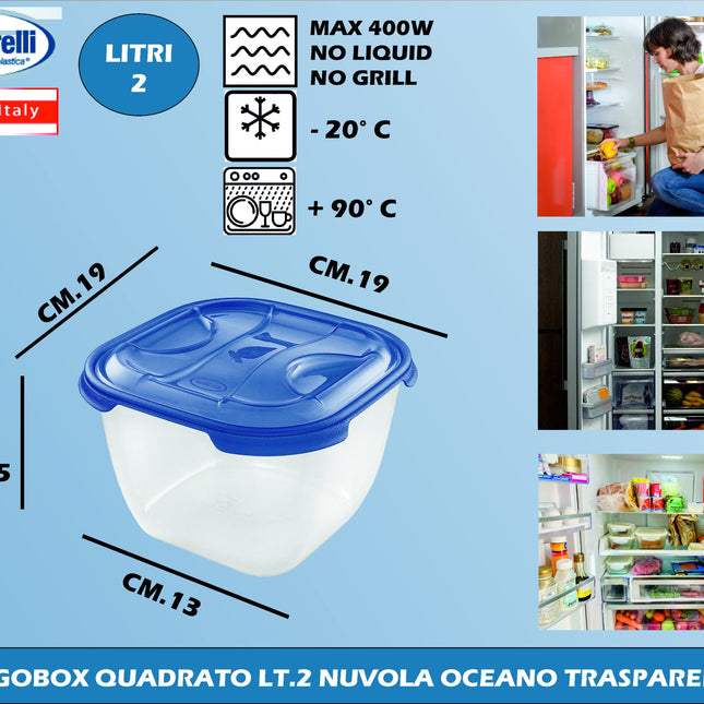 Tontarelli Frigobox Quadrato In Vari Capacità E Design Nuvola Trasparente E Colorato
