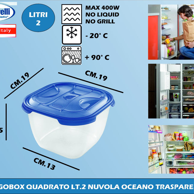 Tontarelli Frigobox Quadrato In Vari Capacità E Design Nuvola Trasparente E Colorato Tontarelli