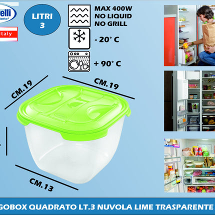Tontarelli Frigobox Quadrato In Vari Capacità E Design Nuvola Trasparente E Colorato