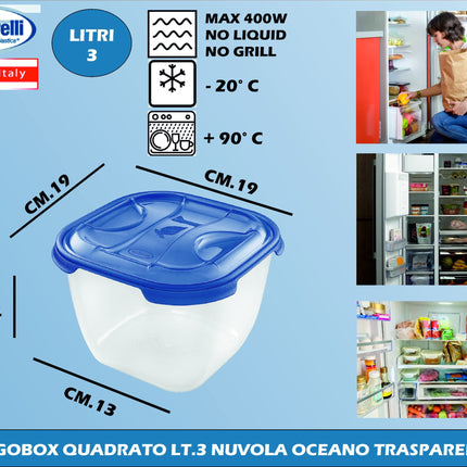 Tontarelli Frigobox Quadrato In Vari Capacità E Design Nuvola Trasparente E Colorato Tontarelli
