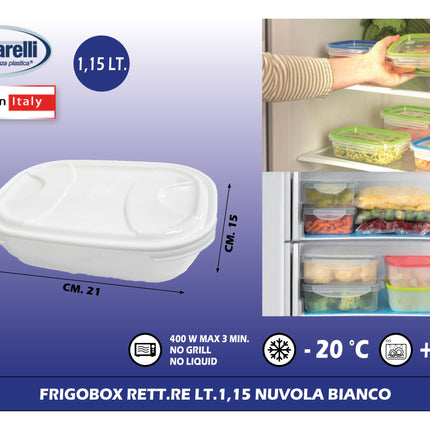 Tontarelli Frigobox Rettangolare Con Capacità Variabile E Design Nuvola Trasparente