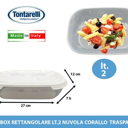 Tontarelli Frigo Box Rettangolare Con Capacità Da 2 E 5 Litri In Materiale Nuvola Trasparente