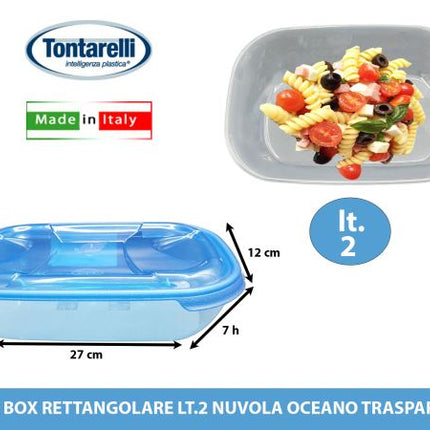 Tontarelli Frigo Box Rettangolare Con Capacità Da 2 E 5 Litri In Materiale Nuvola Trasparente