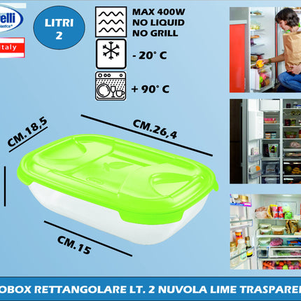 Tontarelli Frigobox Rettangolare Con Capacità Variabile E Design Nuvola Trasparente