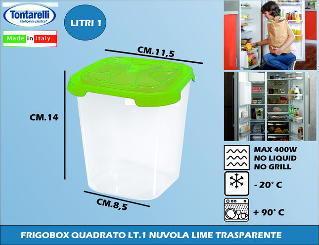 Tontarelli Frigobox Quadrato In Vari Capacità E Design Nuvola Trasparente E Colorato Tontarelli