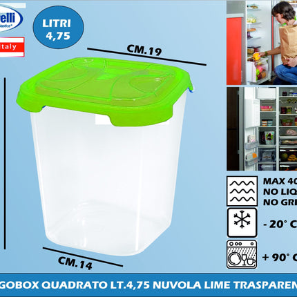 Tontarelli Frigobox Quadrato In Vari Capacità E Design Nuvola Trasparente E Colorato Tontarelli