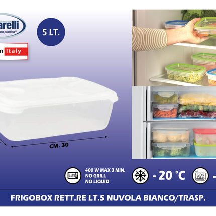 Tontarelli Frigobox Rettangolare Con Capacità Variabile E Design Nuvola Trasparente