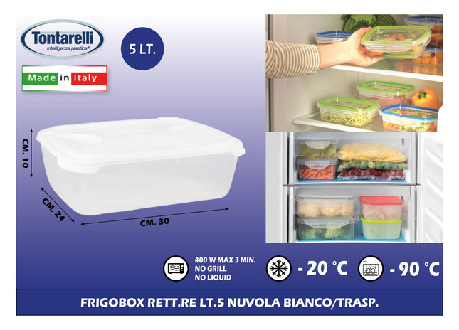 Tontarelli Frigobox Rettangolare Con Capacità Variabile E Design Nuvola Trasparente Tontarelli