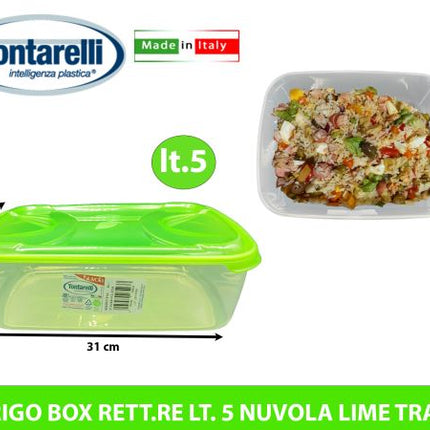 Tontarelli Frigo Box Rettangolare Con Capacità Da 2 E 5 Litri In Materiale Nuvola Trasparente