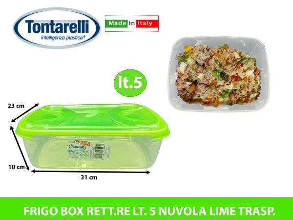 Tontarelli Frigo Box Rettangolare Con Capacità Da 2 E 5 Litri In Materiale Nuvola Trasparente