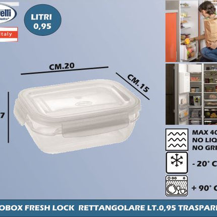 Tontarelli Frigo Box Fresh Lock Contenitori Rettangolari E Quadrati Per Conservazione Alimenti