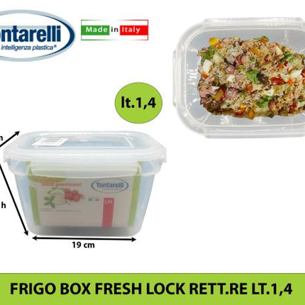 Tontarelli Frigo Box Fresh Lock Contenitori Rettangolari E Quadrati Per Conservazione Alimenti