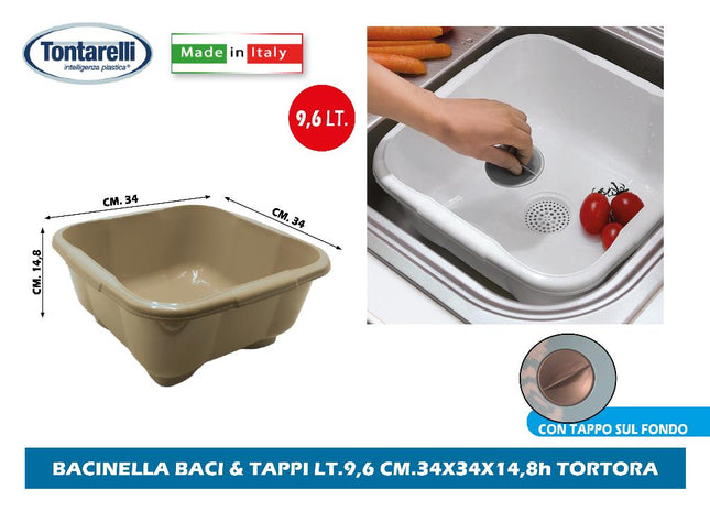 Tontarelli Bacinella Baci & Tappi Lt.9,6 Cm.34X34X14,8H In Diverse Finiture Classiche Tontarelli