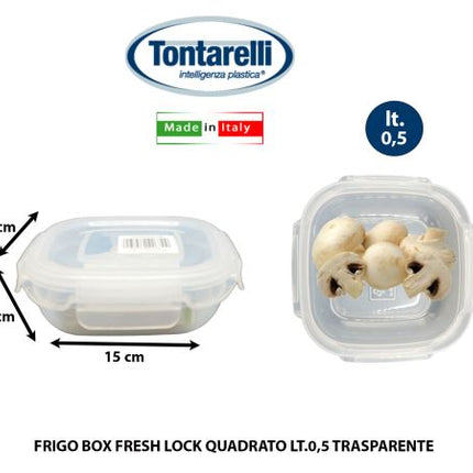 Tontarelli Frigo Box Fresh Lock Contenitori Rettangolari E Quadrati Per Conservazione Alimenti