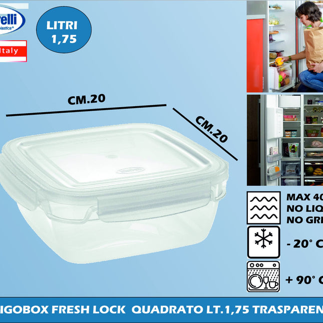 Tontarelli Frigo Box Fresh Lock Contenitori Rettangolari E Quadrati Per Conservazione Alimenti Tontarelli
