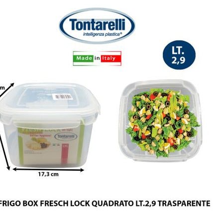 Tontarelli Frigo Box Fresh Lock Contenitori Rettangolari E Quadrati Per Conservazione Alimenti