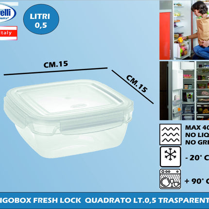 Tontarelli Frigo Box Fresh Lock Contenitori Rettangolari E Quadrati Per Conservazione Alimenti Tontarelli