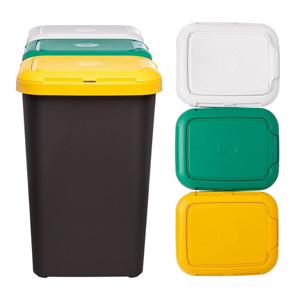 Pattumiera Differenziata Trio 25L.(X3) Base Nera Tontarelli