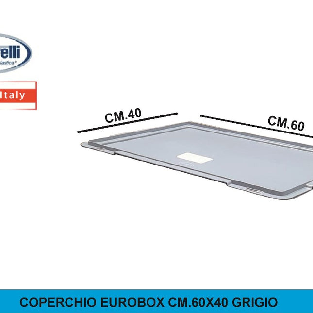 COPERCHIO EUROBOX CM.60X40 NO CLIP GRIGIO Tontarelli