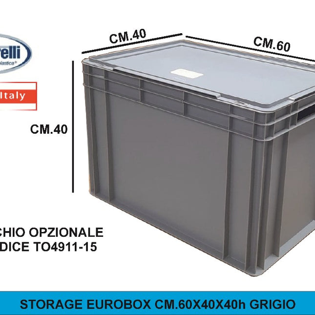 STORAGE EUROBOX CM.60X40X40h GRIGIO Tontarelli