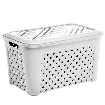 Tontarelli Portabiancheria Con Coperchio Arianna Cm.58X38X33H Bianco Tontarelli