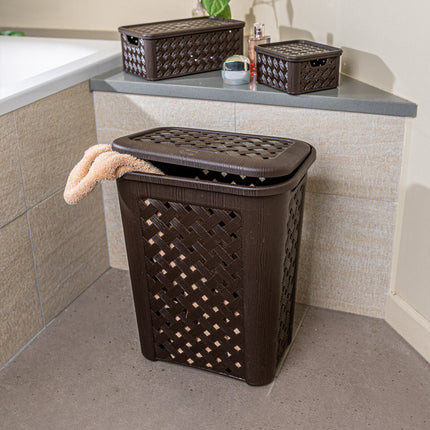 Portabiancheria Con Coperchio Arianna In Plastica Bagno Per Panni Sporchi Abiti