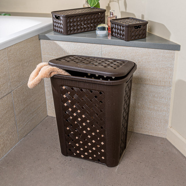 Portabiancheria Con Coperchio Arianna In Plastica Bagno Per Panni Sporchi Abiti