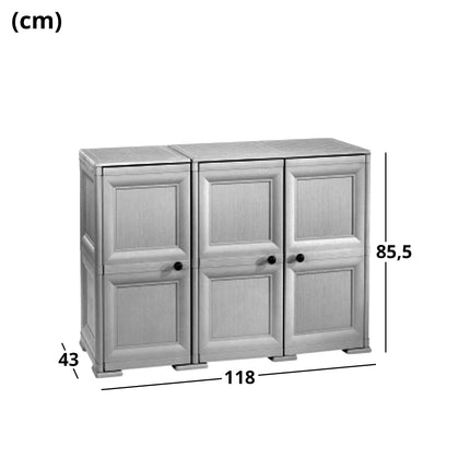 Armadio 3 Ante Cm.118X43X85,5H Angora