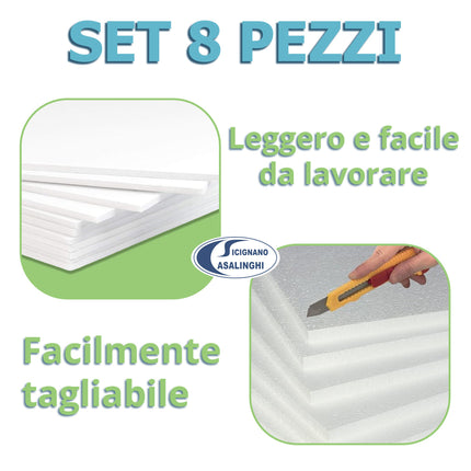 Casalinghi Sicignano Set di Lastre in Polistirolo Espanso 100x50cm | Isolamento e Imballaggio 3 cm (8 lastre) Casalinghi Sicignano