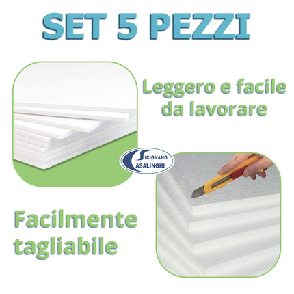 Casalinghi Sicignano Set di Lastre in Polistirolo Espanso 100x50cm | Isolamento e Imballaggio 5 cm (5 lastre) Casalinghi Sicignano