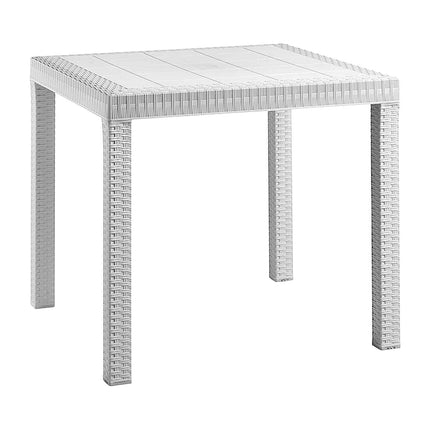 Bica Tavolo Dallas Effetto Rattan 80X80Cm Resistente Esterni
