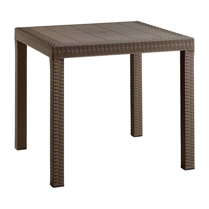 Bica Tavolo Dallas Effetto Rattan 80X80Cm Resistente Esterni