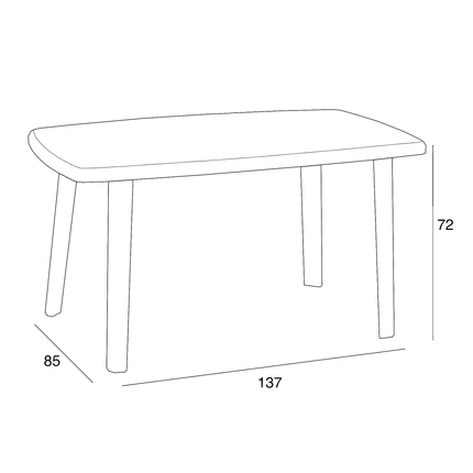 Bica Tavolo Plastica Grande Lungo Rettangolare Giardino Esterni 85×137×72H Cm Robusto