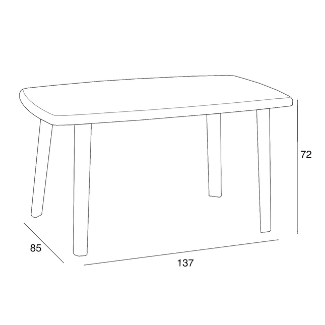 Bica Tavolo Plastica Grande Lungo Rettangolare Giardino Esterni 85×137×72H Cm Robusto