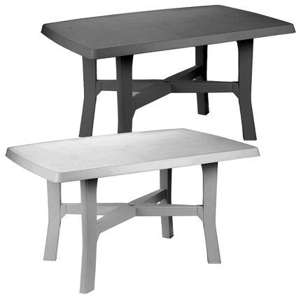 Progarden Tavolo Plastica Rettangolare Grande Da Giardino Esterni 138×88×72H Cm Resistente